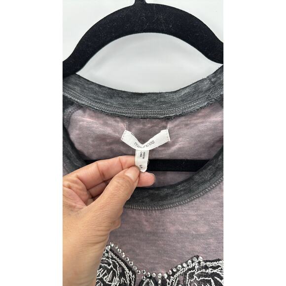 Maurices Short Sleeve studded bling Angel Wings cross T-shirt size S western - Picture 4 of 6